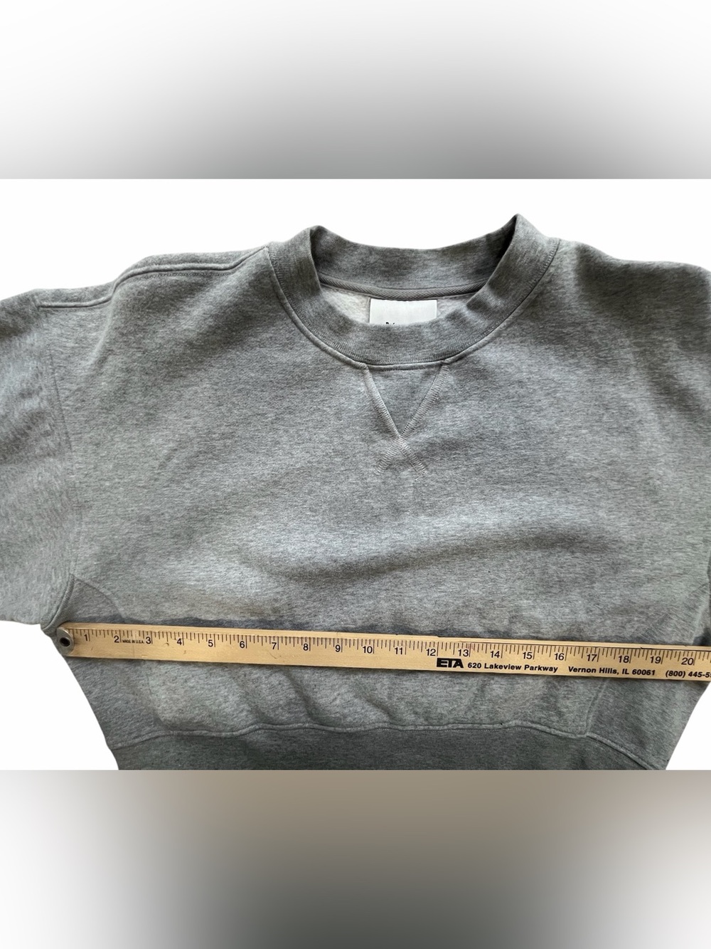 Reformation Gray Organic Cotton Cropped Sweatshirt XS - Picture 8 of 11